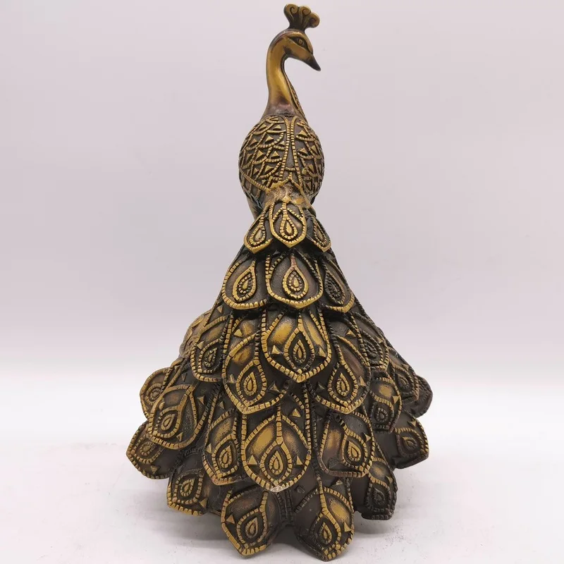 Antique Bronze Incense Burner Peacock Spreading Its Wings Auspicious and Fulfilling Wishes Growing Old Together Thic
