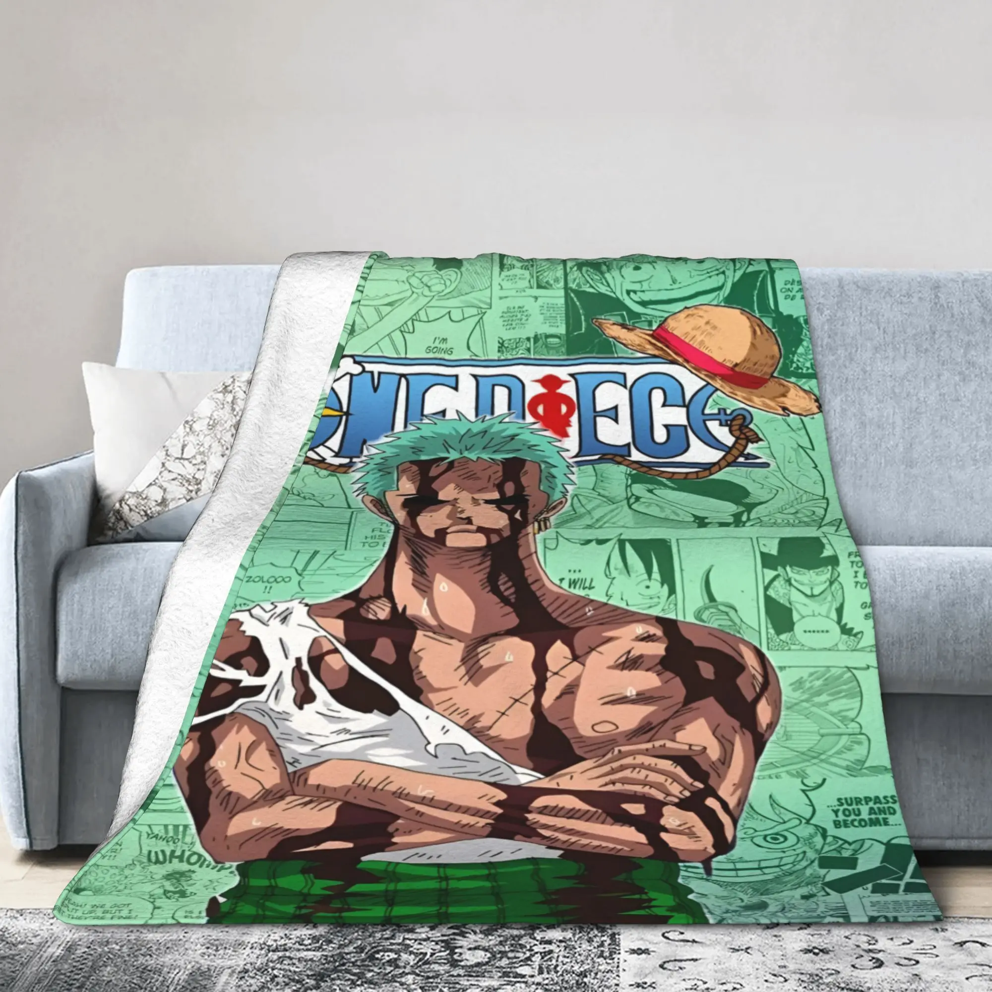 Custom Classic Zoro Cartoon Blanket 3D Print Soft Flannel Fleece Warm Classic  Throw Blankets for Office Bed Couch Quilt