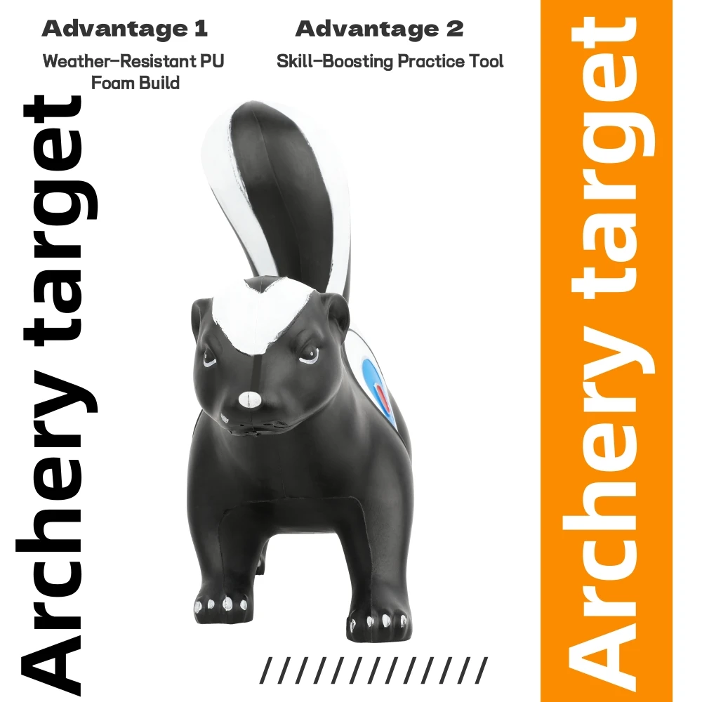 

3D Skunk Animal Archery Target - PU Material Lightweight Portable Target for Archery Training & Practice