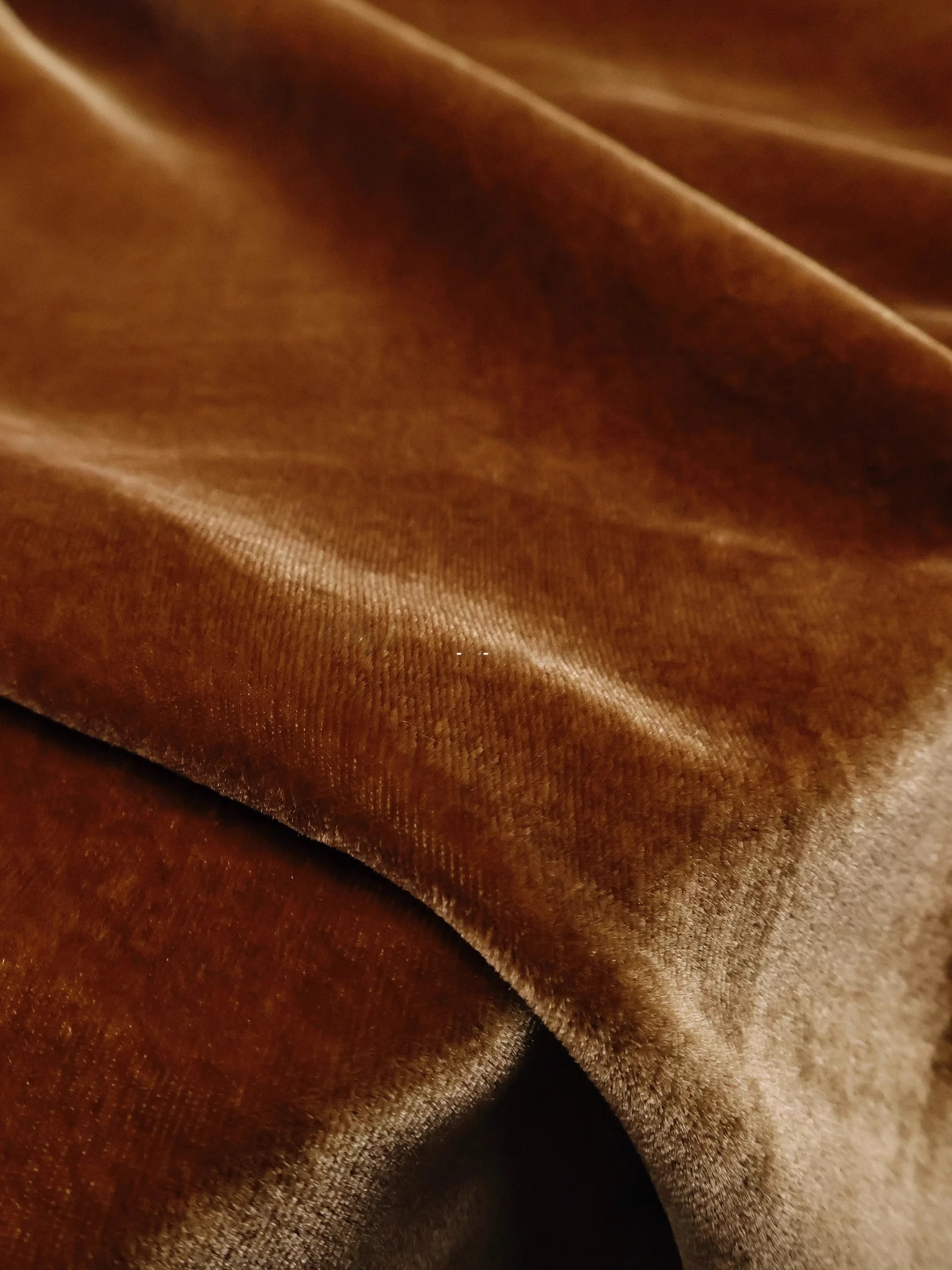 

Silk Velvet Fabric 40 Width Caramel Brown Silk Luster Swan Velvet Spring Summer Dr Material Home Sponge Pad