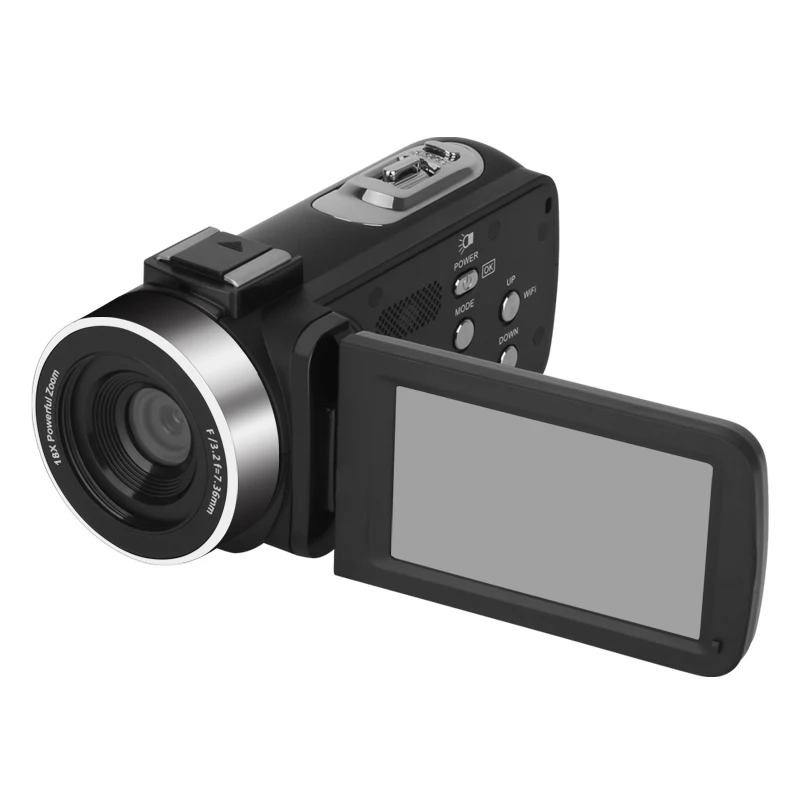 زاوية واسعة 4K يوتيوب كاميرات فيديو رقمية بطيئة الحركة حلقة تسجيل ميكروفون كاميرا فيديو التركيز التلقائي تدفق كاميرا ويب مدونة فيديو عدة