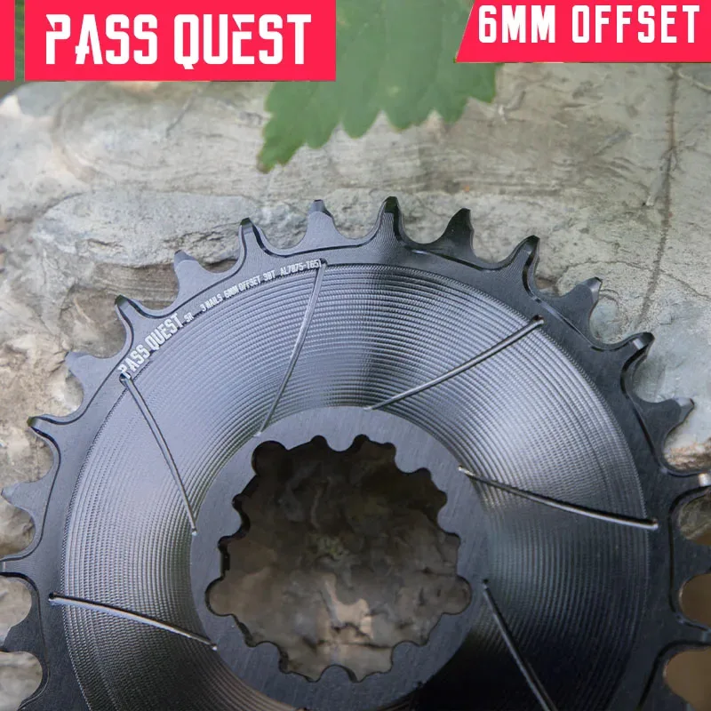 

PASS QUEST-black and silver Round Narrow Wide Chainring ,Direct Mount Crank, Gravel Bike,Mountain Bike,, 6mm,28-36T,