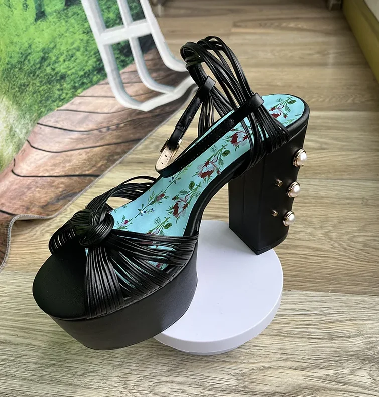 SLSHLYJ 2026 Fashion Women Gold Platform Sandals High Heel Thick Bottom Summer Outdoor Party Shoes For Women Size 34 to 42
