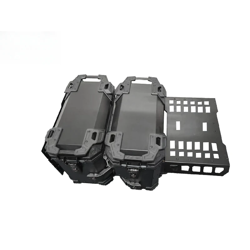 High Quality 38L Aluminium Alloy Saddle Pannier Baggage Lage Accessories   Motorbike Side Box Exhauscycle