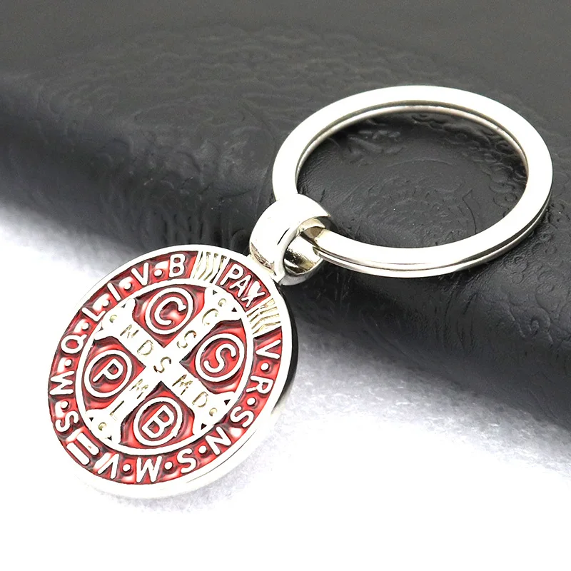 Catholic Christ Jesus Religion Saint Benedict Cross Jewelry Necklace Pendant Car Bag Keychain Pendant Key Chain Wholesale