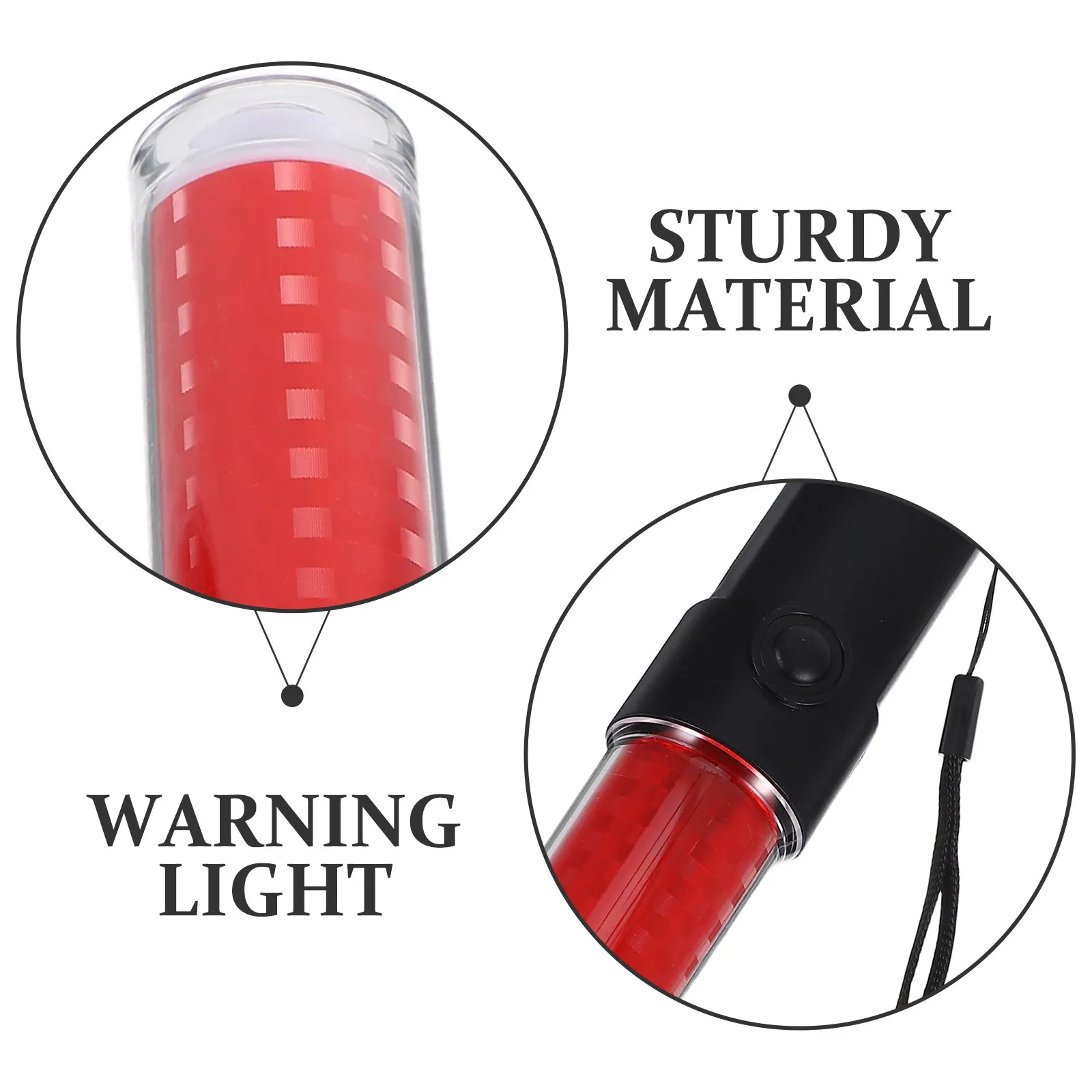 26Cm Signal Traffic Wand Safety Led Flashlight Glow Stick Emergency Light Outdoor Warning Camping Hook Utility Wand No Battery