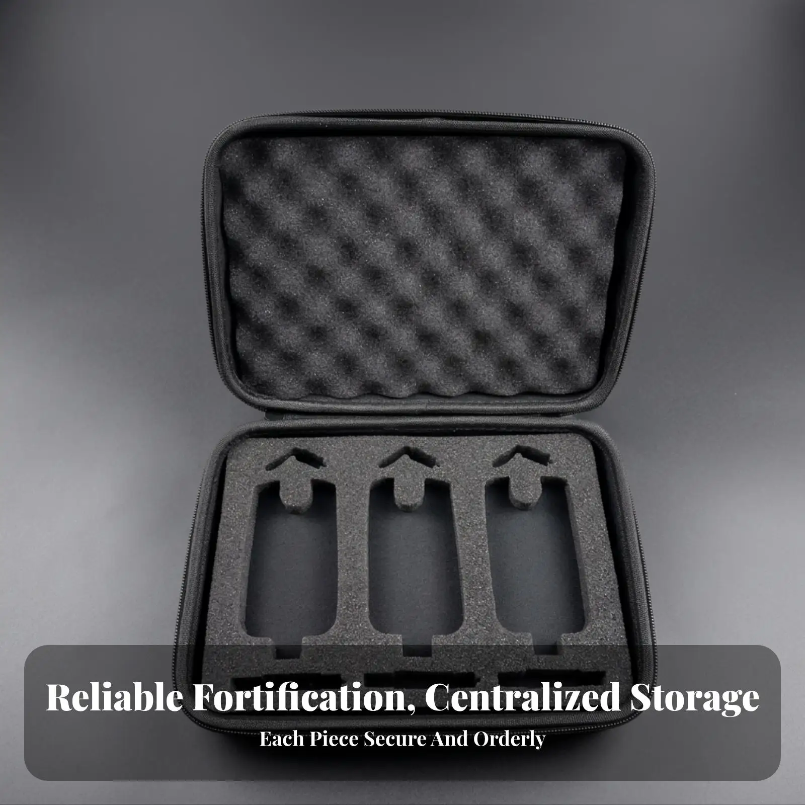 Fishing Alarm Case Shockproof Hard Case with Foam Zippered Storage Pouch Compact Portable for Anglers