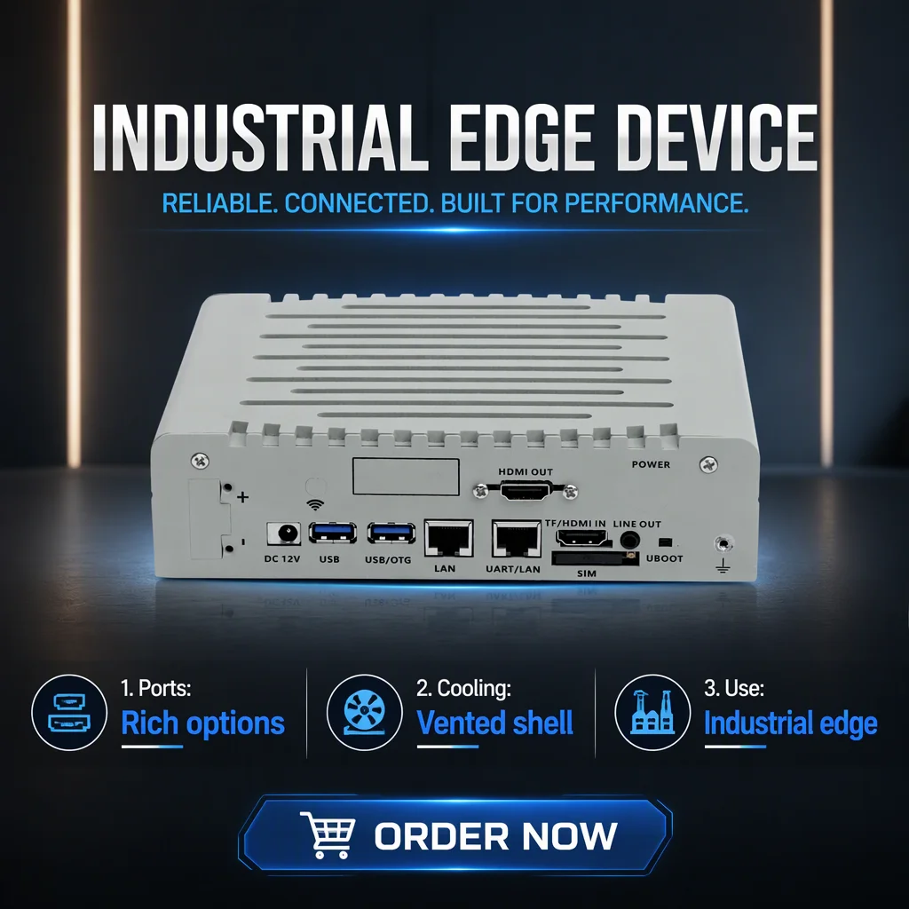MeetNeng Fanless Aluminum Industrial Mini PC, RK3588 RK3568 RK3566 RK3288, Android System ANBOX, 4G LTE SIM Slot, RS232, HDMI, W