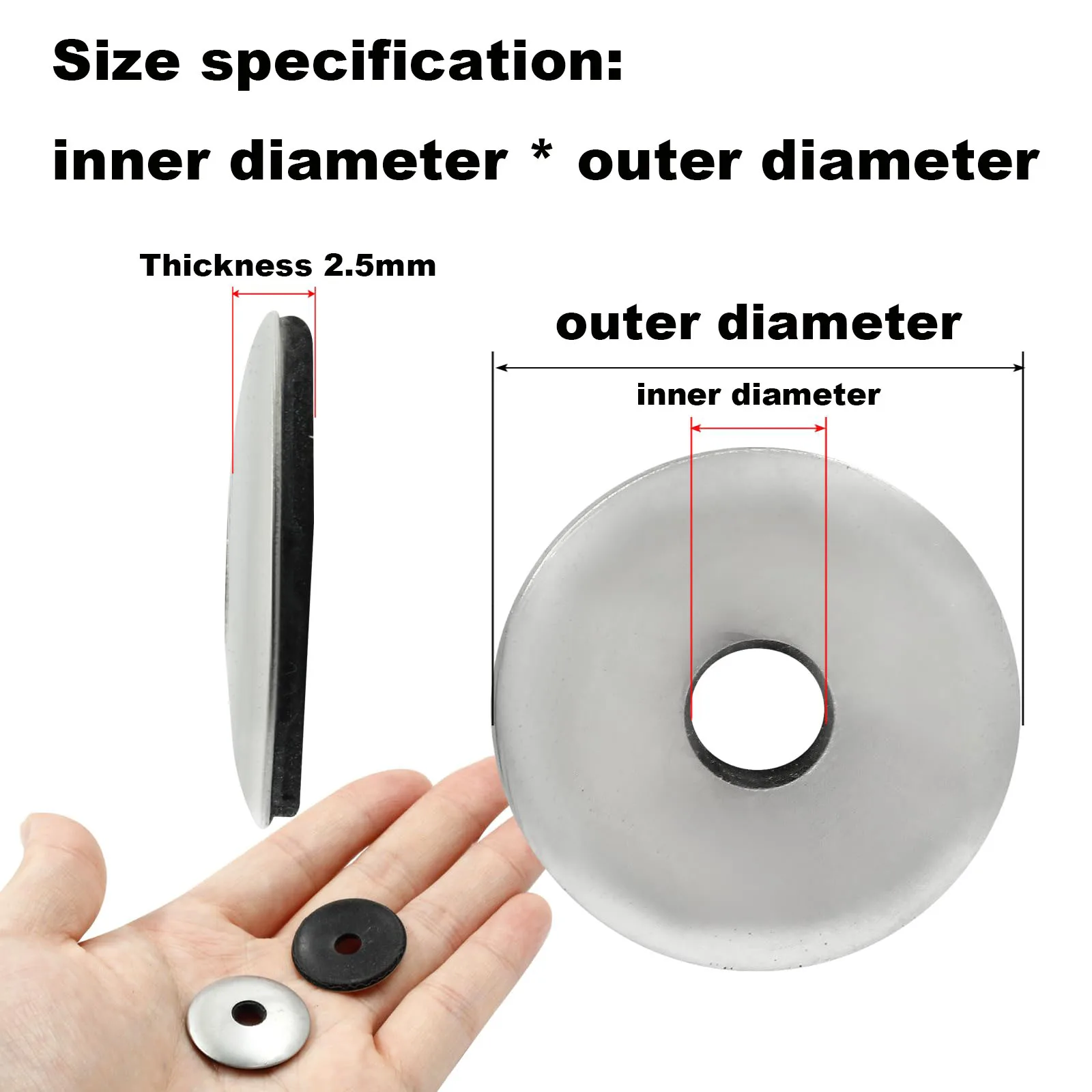 25/30/50Pcs Sealing Washers M4.2 M5.5 M6.3 M8 M10 304 StainlessSteel EPDM Rubber  Waterproof Dustproof Compound Non-slip Gaskets