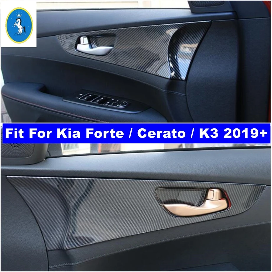 

Inner Car Door Handle Bowl Decoration Panel Cover Trim For Kia Forte / Cerato / K3 2019 - 2023 Carbon Fiber Interior Accessories