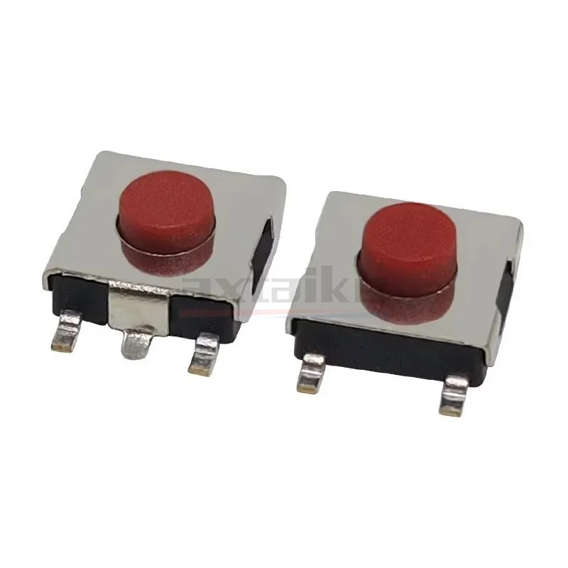 100PCS Flat Red SMD 4Pin 5Pin 6×6 Tact Push Button Switch 6*6*3.1MM Micro Switch 6x6x3.1 2.5/2.7/3.1/3.7mm 50mA 12V DC
