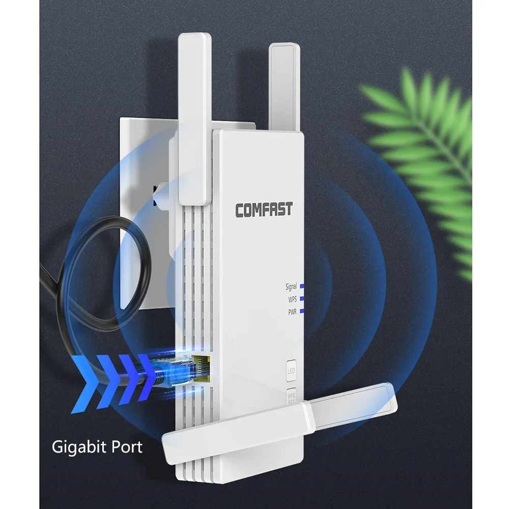 Comfast AC2100 Gigabit Dual-Band 2100Mbps Wireless Router Wifi Repeater Up to 1800 Sq.ft Coverage & 30 Devices 1G Ethernet Port