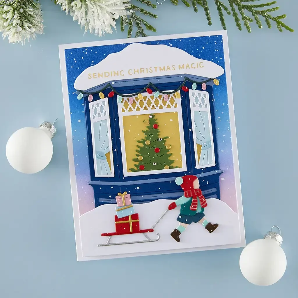 Christmas Snow Day Friend Collectuon Metal Cutting Dies Clear Stamps Stencil Hot Foil Wax Stamper For DIY Making Card Supplies view 4