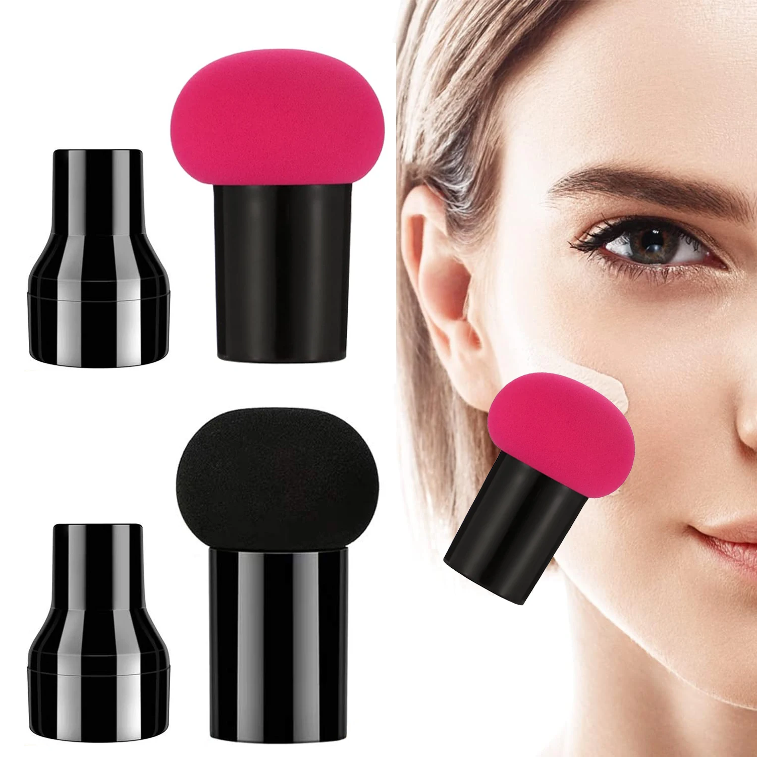 

6Pcs/9Pcs/12Pcs Set Makeup Brushes Mushroom Head Powder Puff Dry Wet Dual Use Beauty Tools For Women