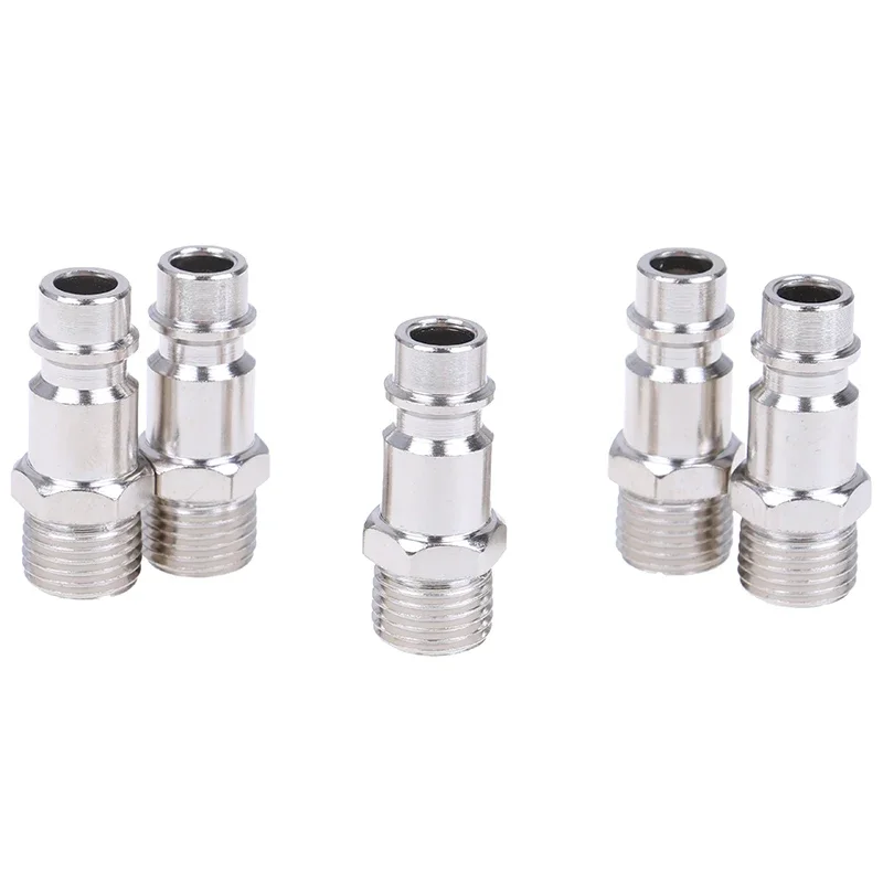 

5pcs Euro Copper Iron Air Line Hose Fitting 1/4" Quick Release Air Compressor Connector 33x11mm