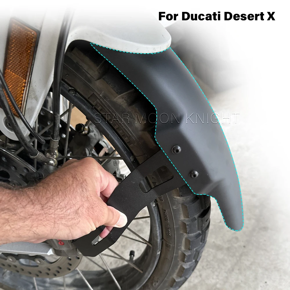 

Plastics Front Mudguard Extender For Ducati DesertX Desert X 2022 2023 - Motorcycle Accessories Fender Extension Fairing