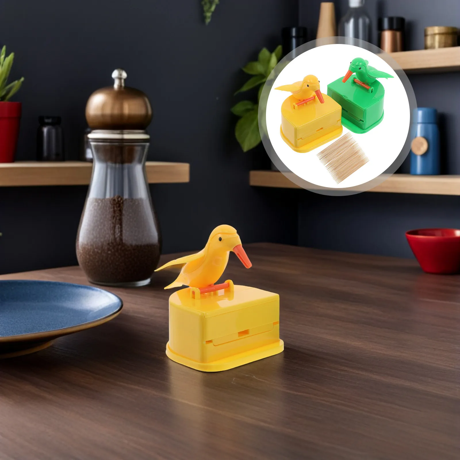 

2pcs Toothpick Dispenser Woodpecker Toothpick Holder Cute Plastic Bird Kitchen Accessories For Home Restaurant Dining Birthday