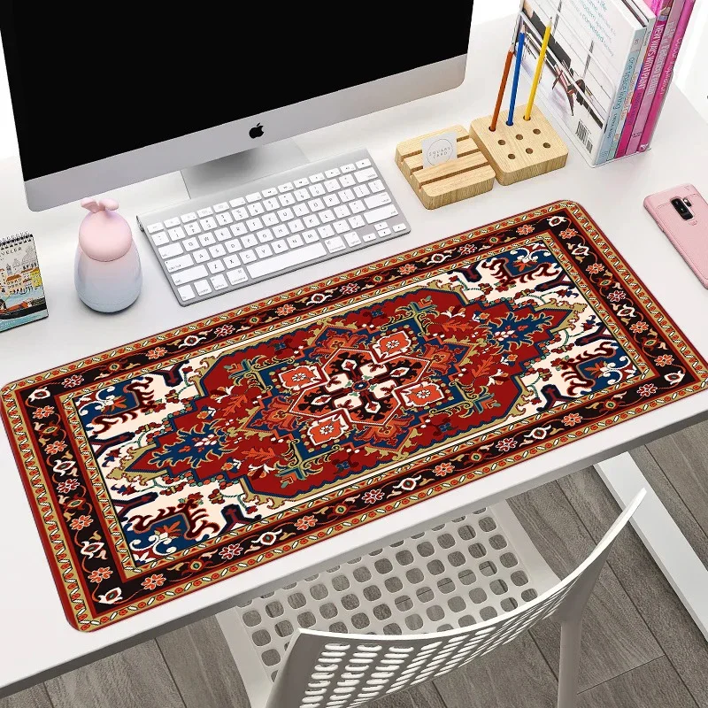 Persian Pattern Mouse Pad Home XXL Large Office Laptop Carpet Soft Anti-slip Rubber Desktop Computer Keyboard Gaming Mat 900x400