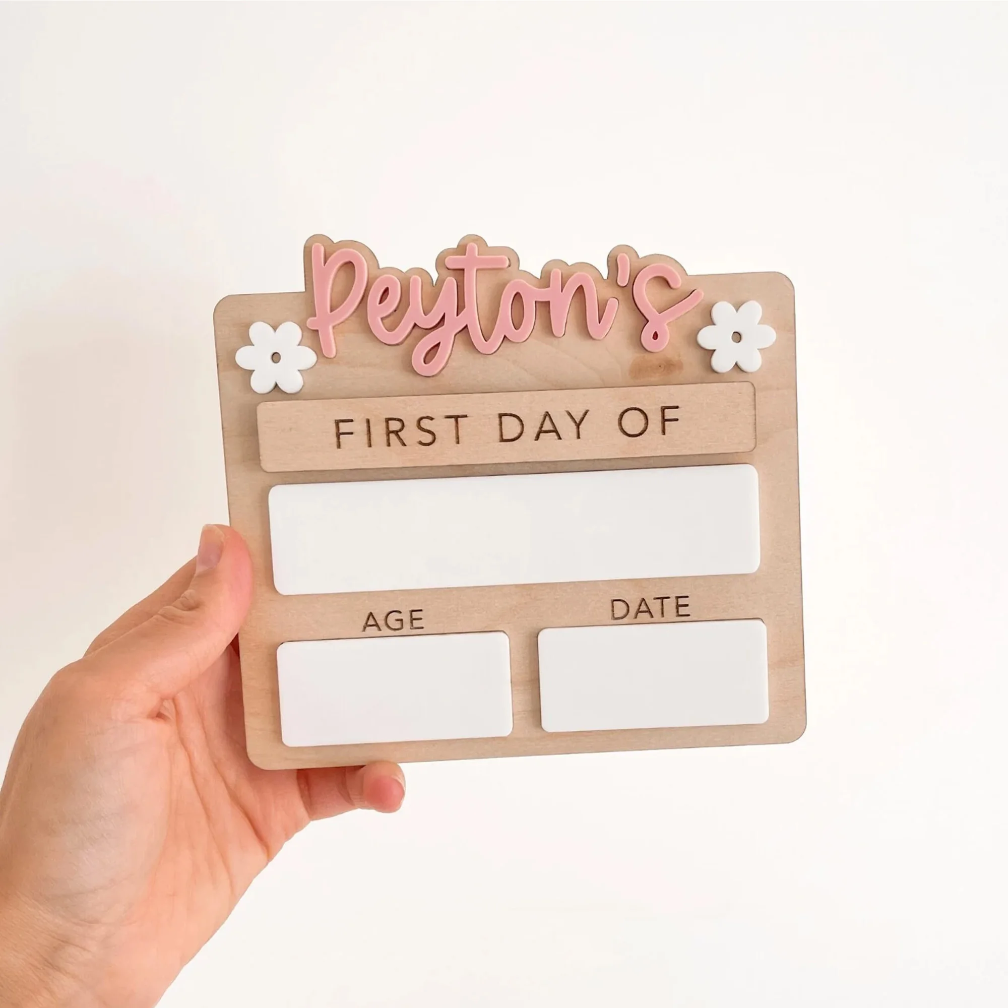 1 Stück personalisierte Holz-Namensschilder für den ersten Schultag, Wand- und Türdekoration für Zuhause, Büro, DIY-bemalbar, Geschenk für Kindergarten, Geburtstag, Abschlussfeier
