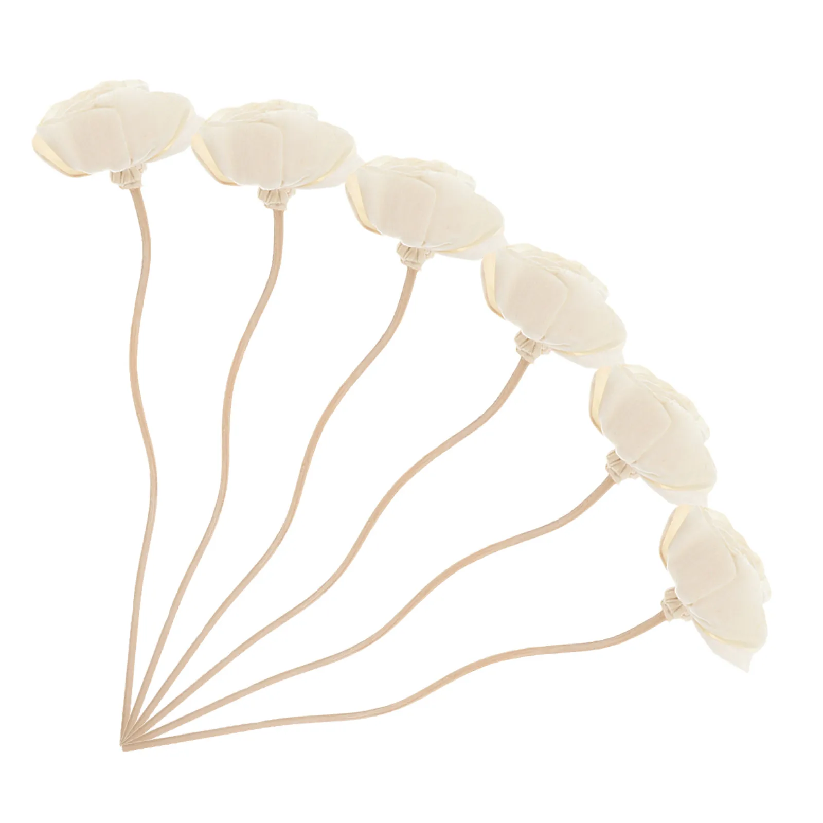 6Pcs Chic Flower-Shaped Rattan Diffuser Sticks Essential Oil Absorbing Fast Fragrance Release Home Office Bedroom Living Room