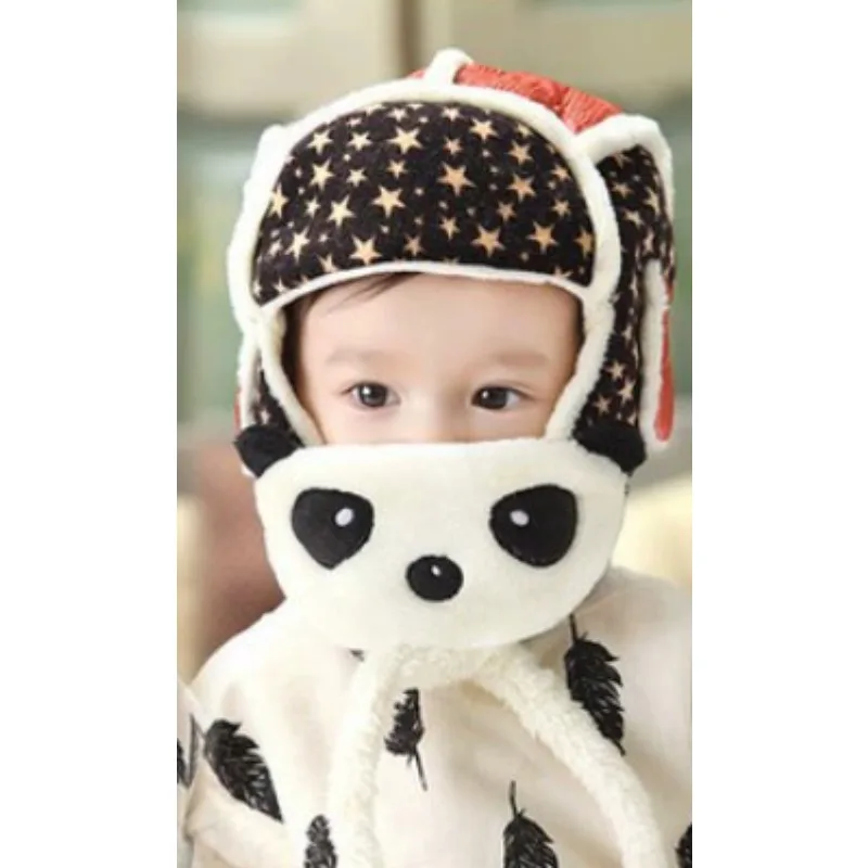 1-5 Year Old Autumn/Winter Knitted Hat Baby Cartoon Panda Hat Outdoor Activity Accessories Caps
