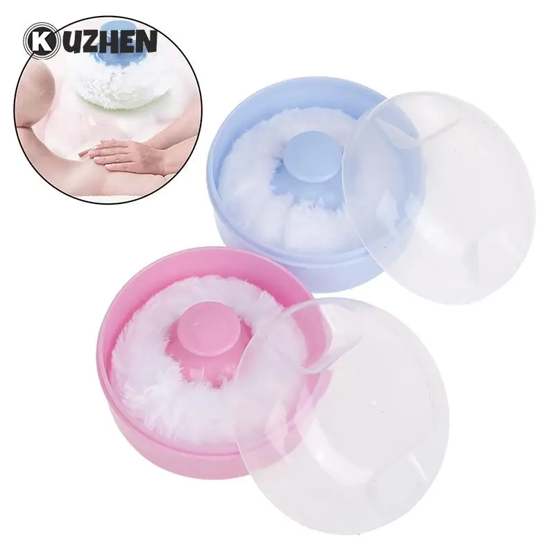Nieuwe Hoge Kwaliteit Baby Zachte Gezicht Lichaam Cosmetische Poederdons Talkpoeder Spons Box Case Container 1Pcs Groothandel