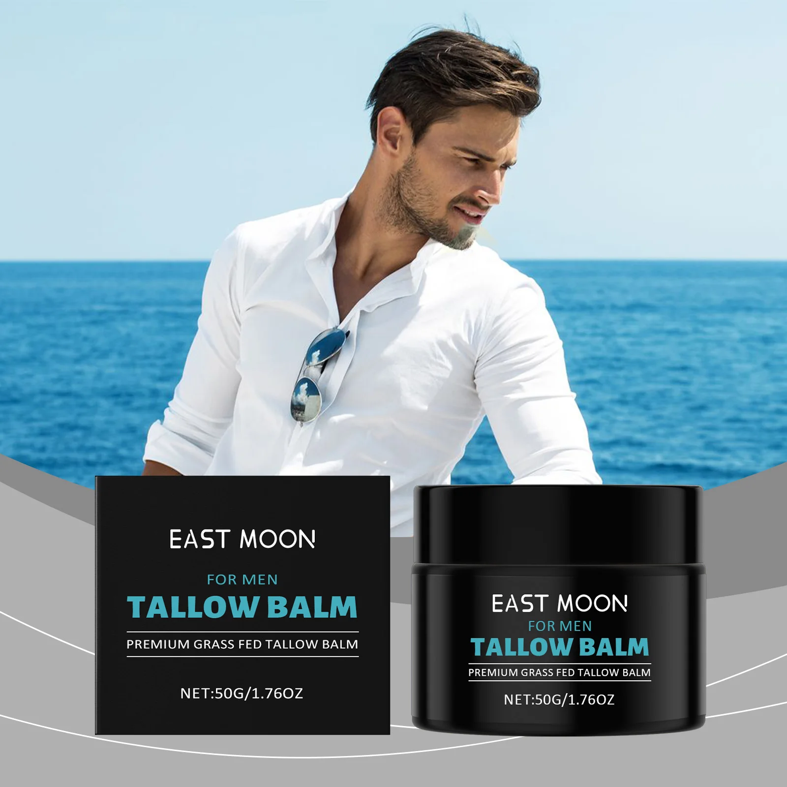 Men's Tallow Balm Diminishes Fine Lines, Firms Skin Gentle Moisturizing & Lock-in Hydration Lightweight, Non-greasy Texture
