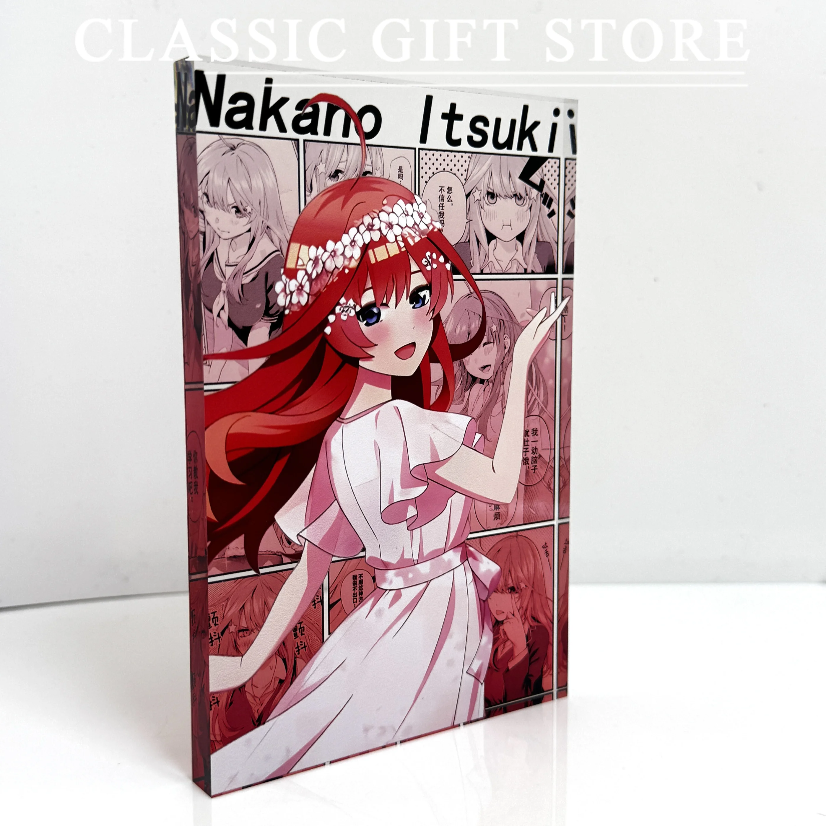 Os quíntuplos quintessenciais figuras de anime nakano itsuki quadrinhos acrílico tijolo suporte decoração modelo brinquedos pintura artística ornamento