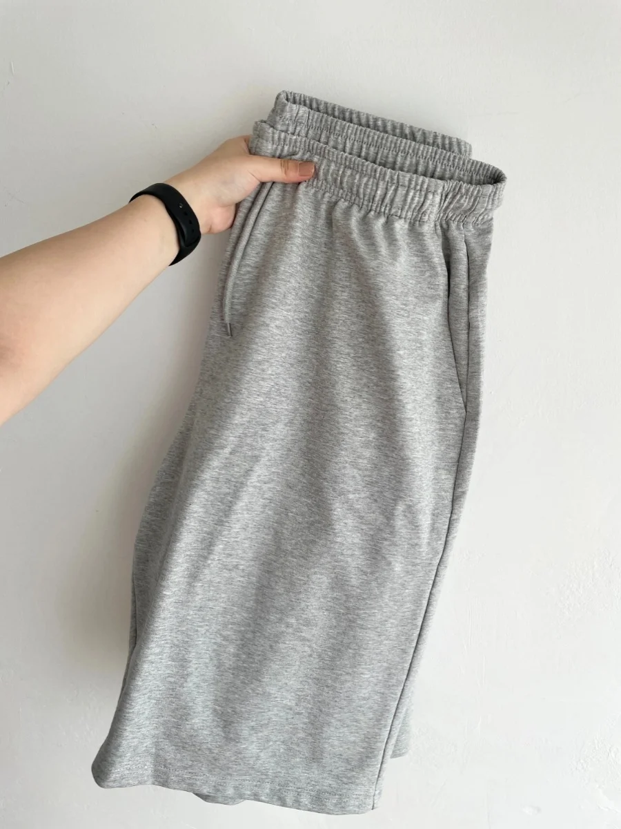 กางเกงวิ่งลำลองผ้าฝ้ายแท้ทรงหลวมสไตล์ BF สำหรับผู้หญิงใส่สบายในฤดูร้อน ทรงตรง ความยาวกลาง