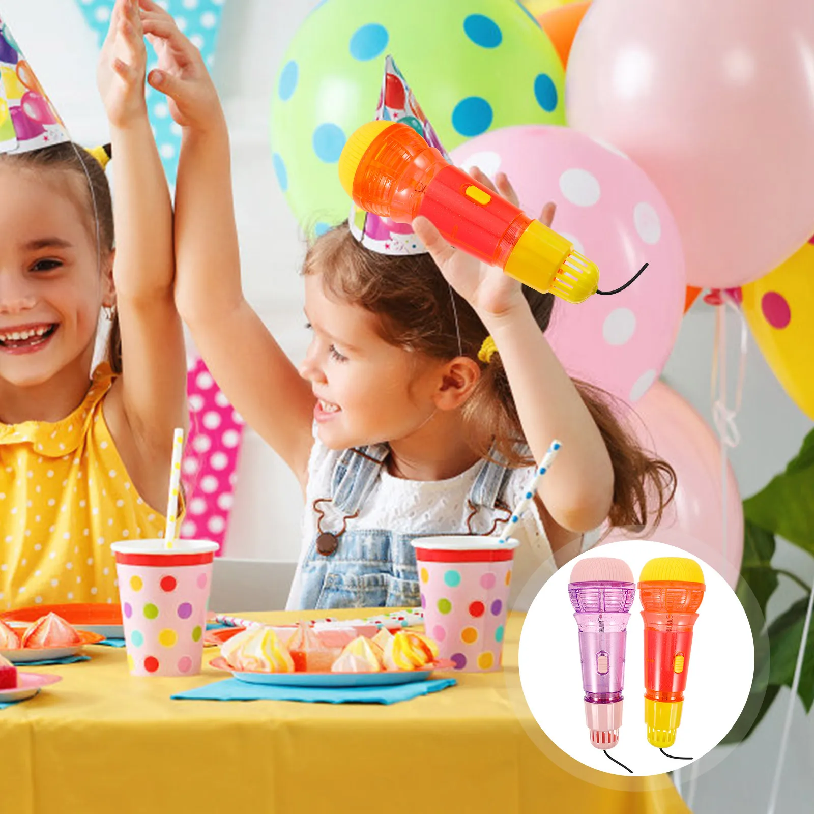 

2pcs Microphone For Kids Lightweight Abs Pretend Play Instrument Stage Performance Party Favor Birthday Gift Echo Microphones