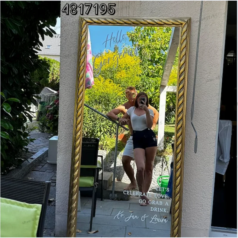 Personalized Selfie Mirror Decal For Wedding Hello Darling Friends You Look Incredible Welcome To Wedding Mirror Wall Stickers