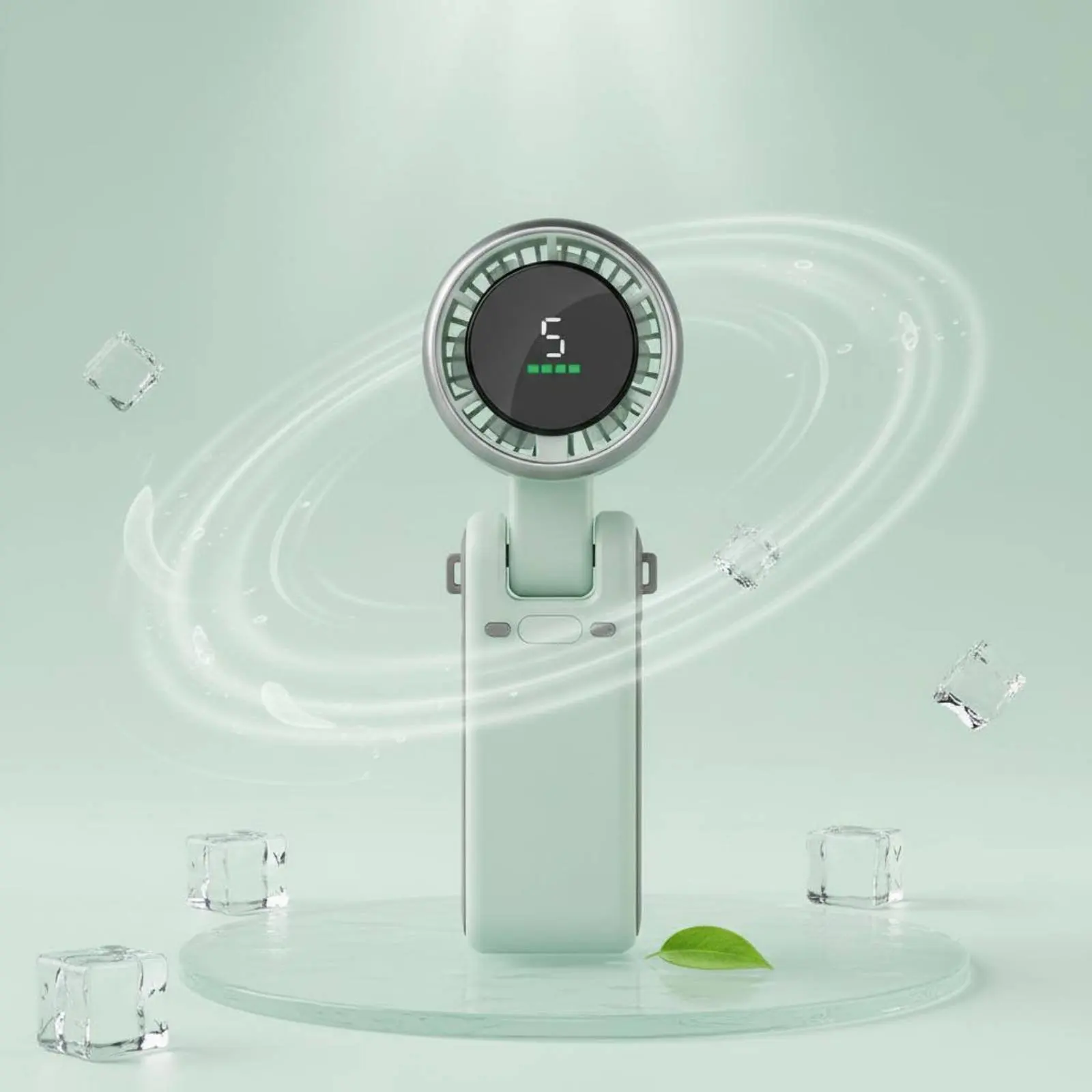 

Wearable Neck Fan Foldable Design Handheld Folding Fan Individual Cooling Device Lightweight 5 Speed Settings for Outdoor