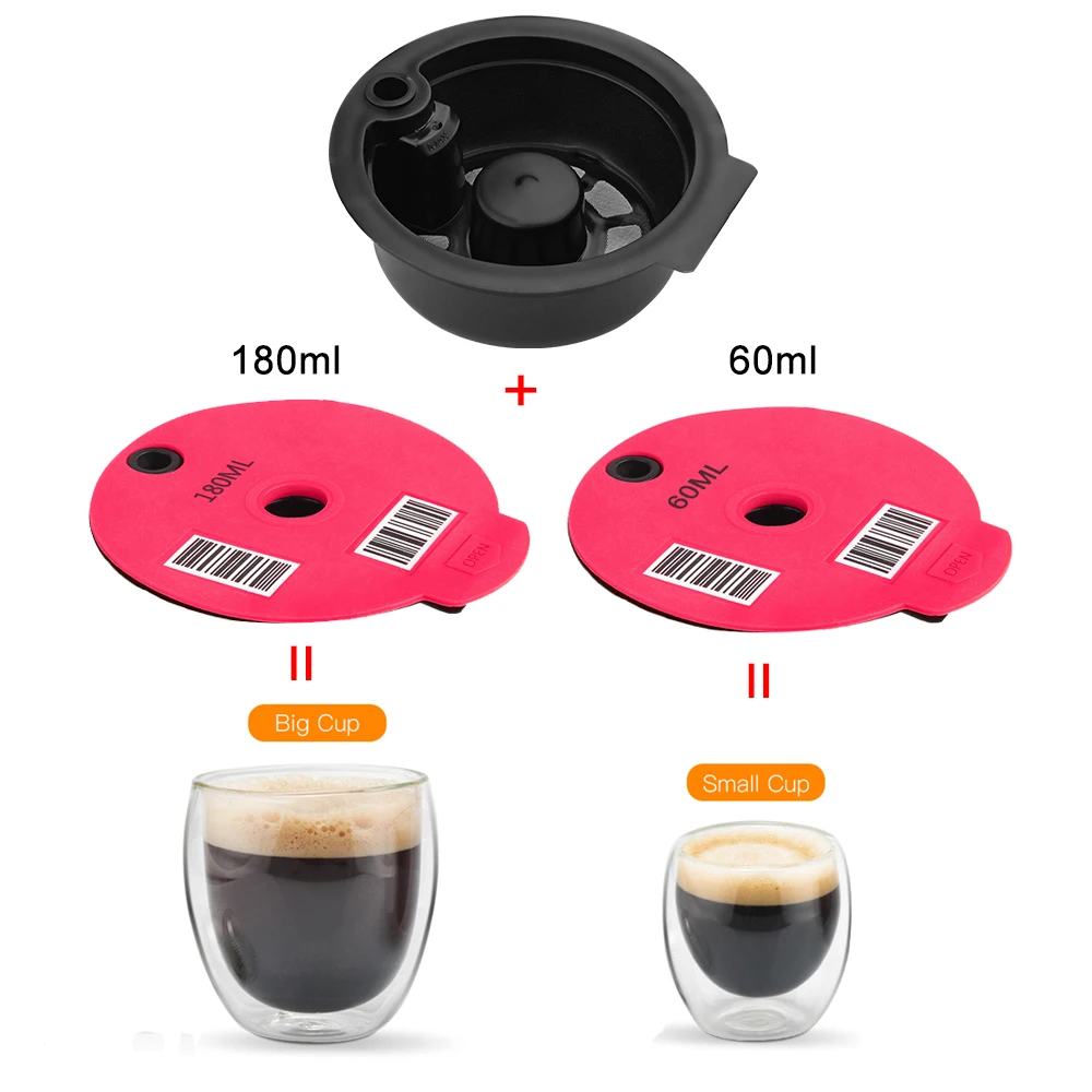 icafilas  for Bosch Tassimo Reusable Coffee Capsule 60/180/200/220 ML Coffee Pod with Paper Filter Cup Kitchen Tool