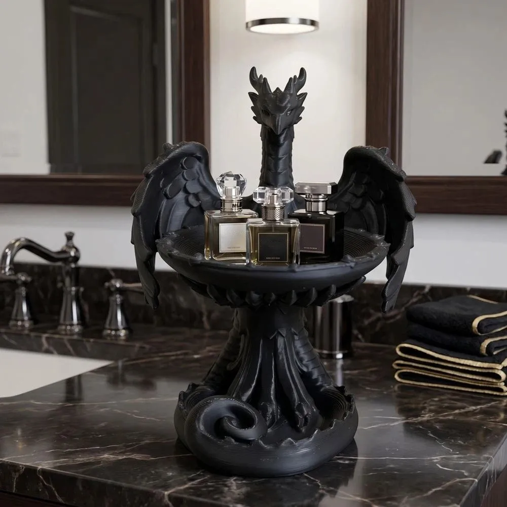 Unique Gift Gothic Bird Tray Statue 3D Printed Decorative Crafts Phoenix Desktop Ornaments Funny Home Decoration Decor