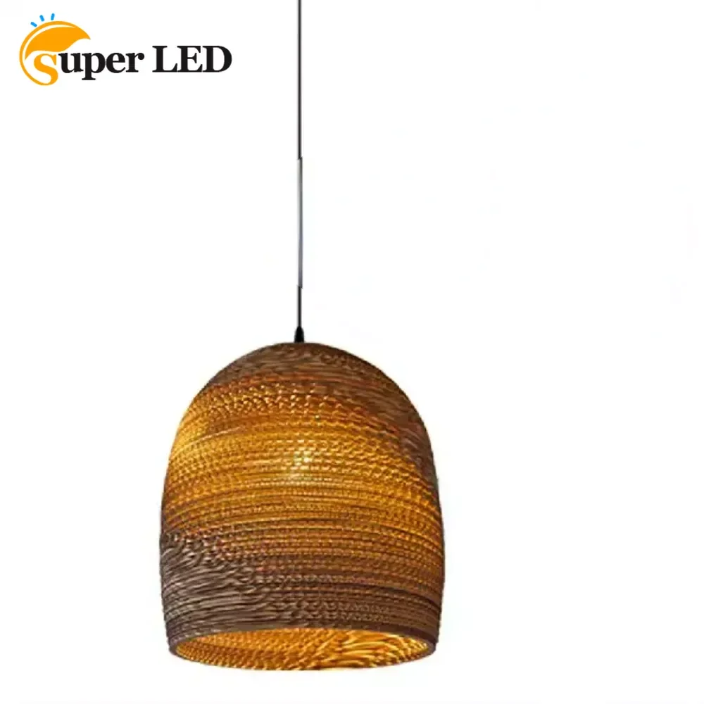 

Modern Hot Selling Woven Chandelier Rattan Bamboo Lamp Shades Simple Handmade Living Room Hotel Hemp Rope Lampshades