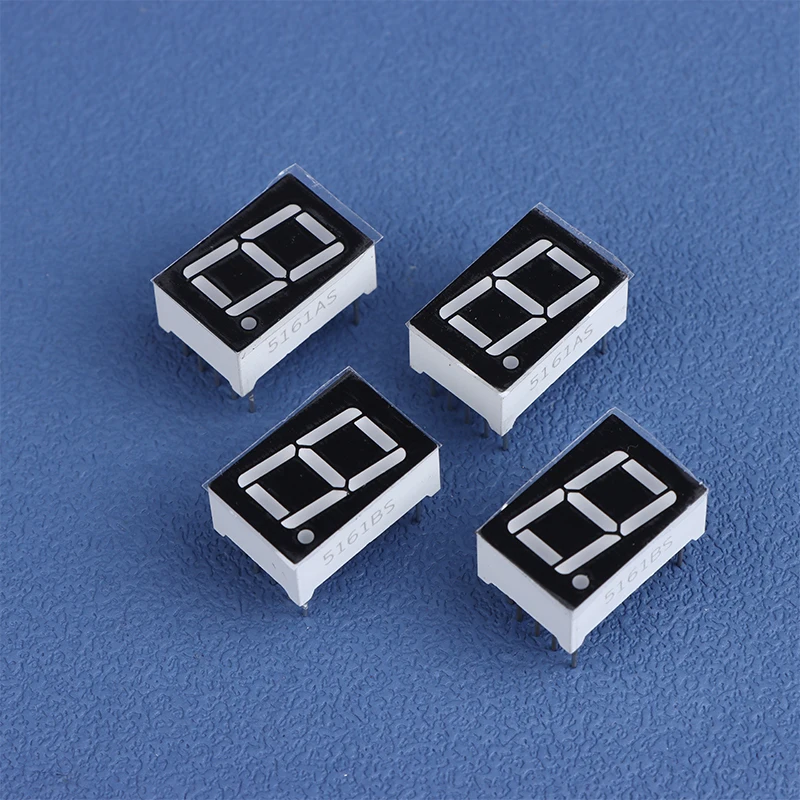 

10Pcs 0.56 Inch 10Pins LED Digital Tube - 5161AS 5161BS Common Anode/Cathode 1 Bit 7 Segment Red Digitron Display