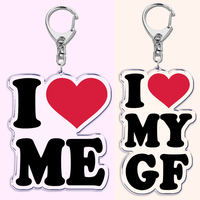Simple Letter I Love Me My Girlfriend Keychain for Accessories Jewelry Bag Key Ring Keychains Bf Couple Lovers Valentine Gifts