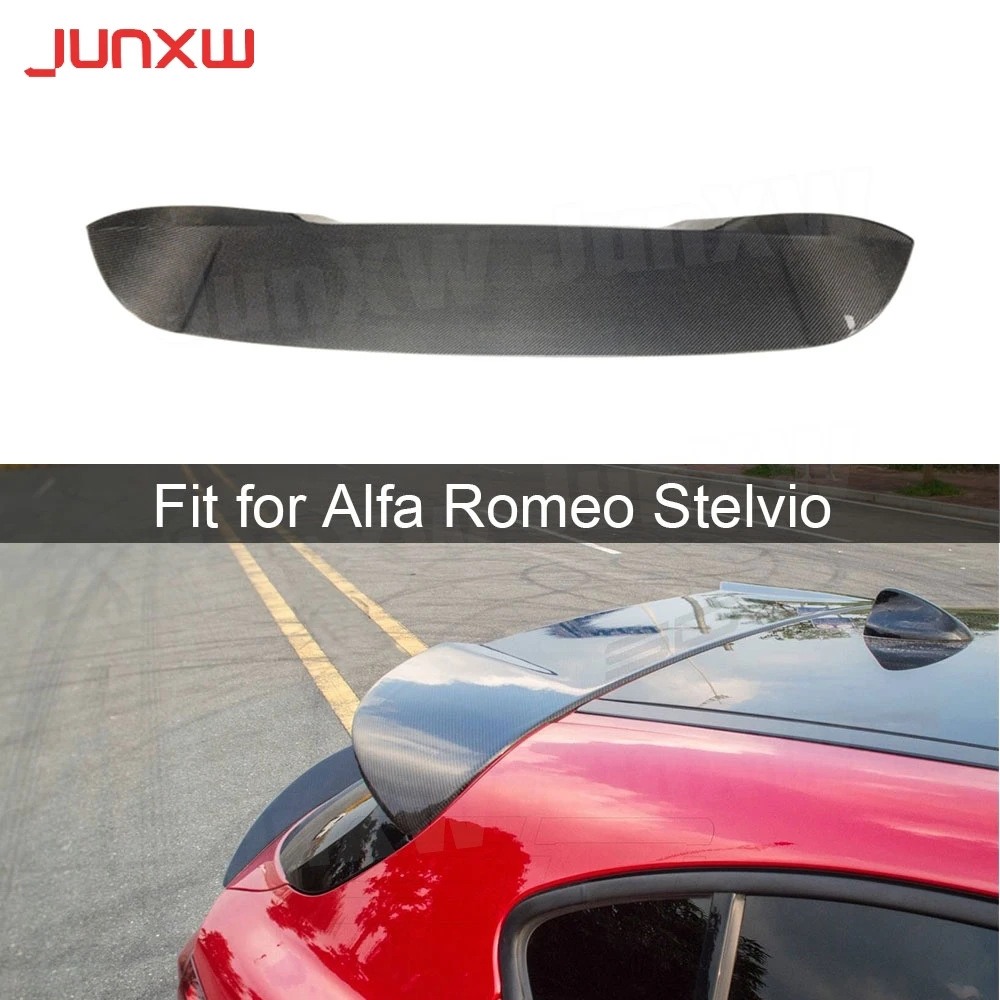 

Dry Carbon / FRP Rear Roof Spoiler Window Trunk Wings For Alfa Romeo Stelvio 2017 2018 2019 Car Styling Roof Spoiler Wings