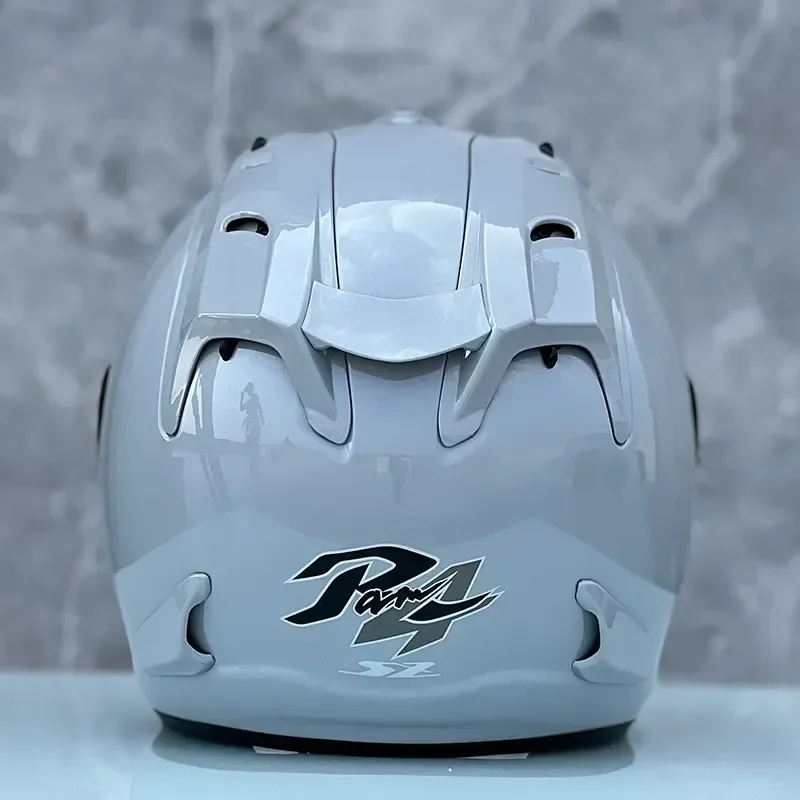 Ram4 Medio Casco gris brillante para hombres y mujeres, Casco de motocicleta todoterreno de verano, Casco cruzado de montaña para carreras de