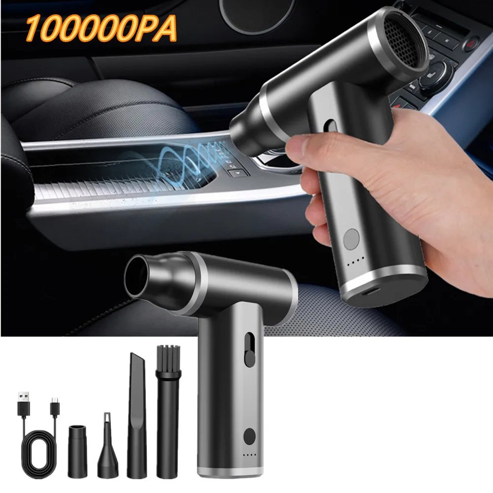 Handheld Cordless Car Vacuum Cleaner Electric Air Blower  Compressed air Duster 100000Pa USB Car Vacuum for Keyboard Cleaner