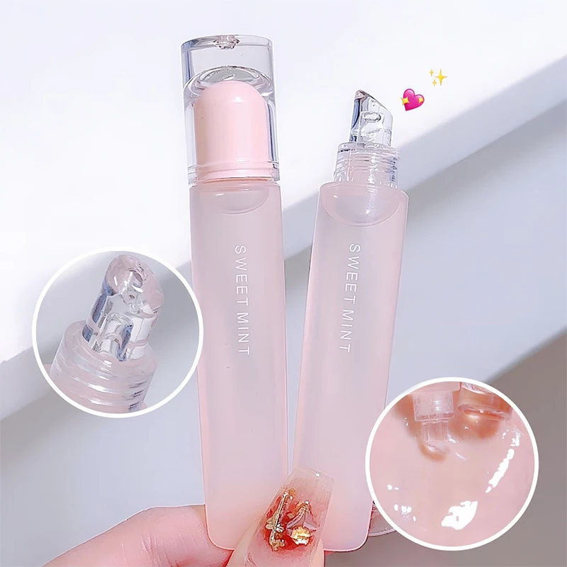 Jelly Plumping Lip Gloss Long Lasting idratante trasparente Lip Oil Water Light Mirror Glitter Liquid Lip trucco coreano