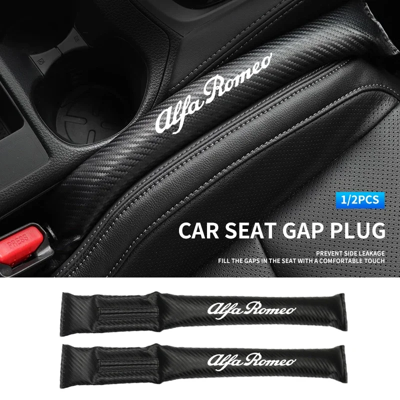 1/2pcs Car Seat Gap Filler Carbon Fiber Side Seam Plug Strip For Alfa Romeo Giulia Stelvio Giulietta 156 159 147 Mito Tonale GT