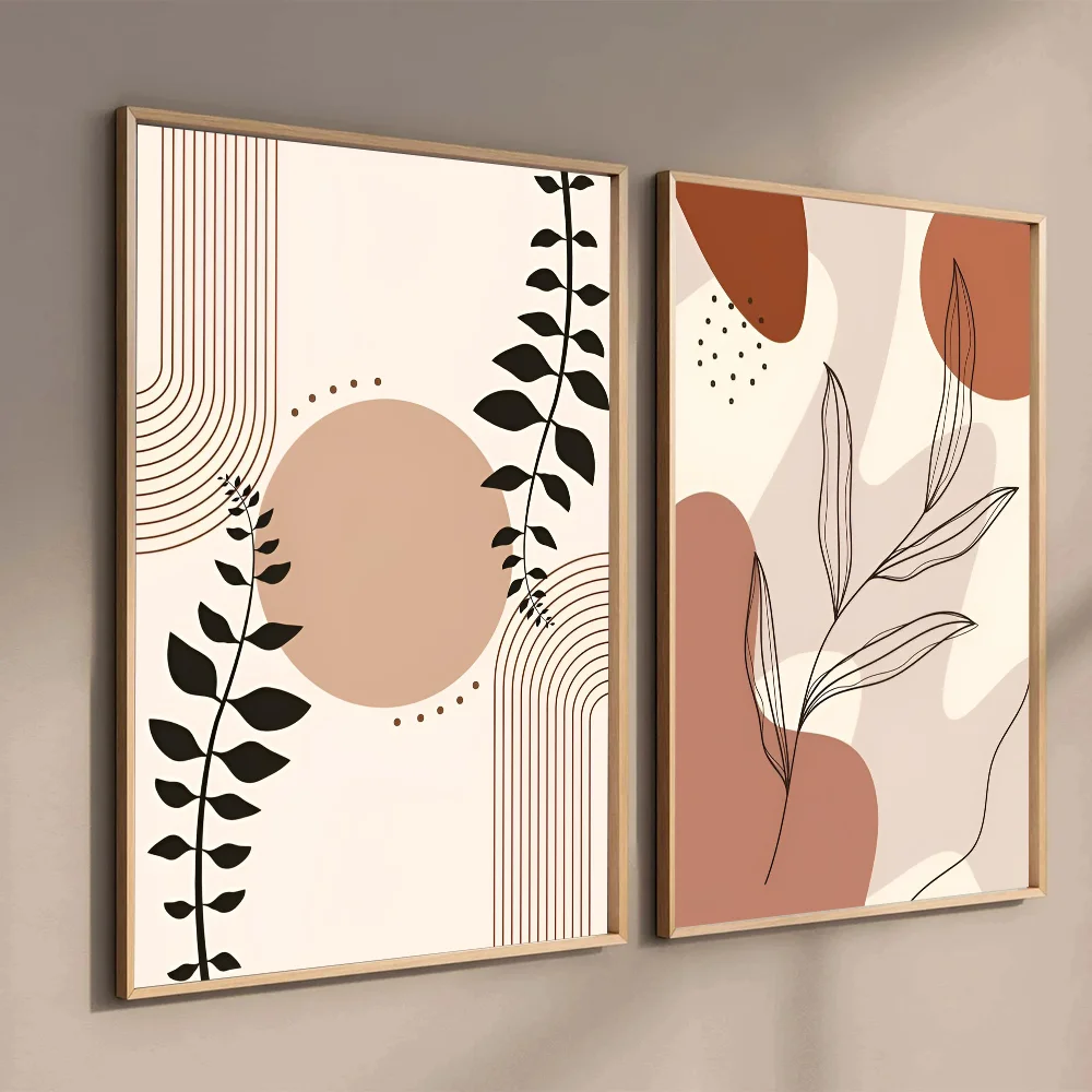 1PC Modern Boho Leaves Poster Paper Print Home Living Room Bedroom Entrance Bar Restaurant Cafe Art Painting Decoration