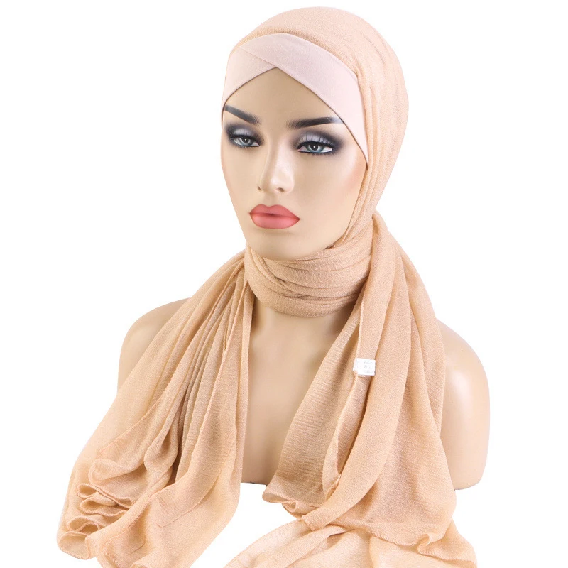 

Instant Hijab Scarf Muslim Women Pull On Ready Wear Scarf Shawl One Piece Amira Islamic Turbante Headwrap Scarves Bandana Stoles