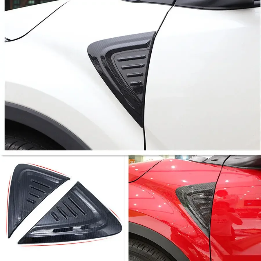 For Toyota CHR C-HR 2018-2021 Carbon Fiber Car Body Front Side Trims Cover 2PCS