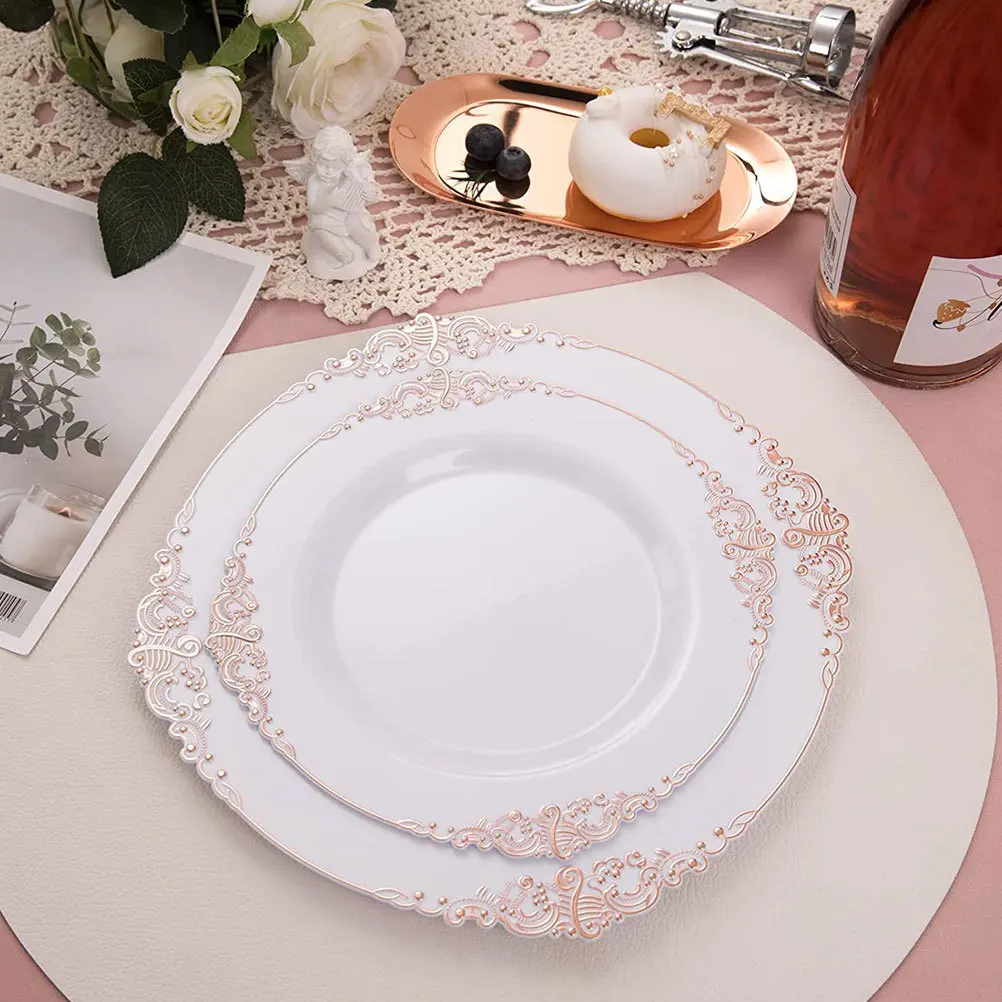 

10Pcs Embossed Camping Outdoor Picnic Bbq Party Serving Plates Dining Tableware Bbq Party Plate