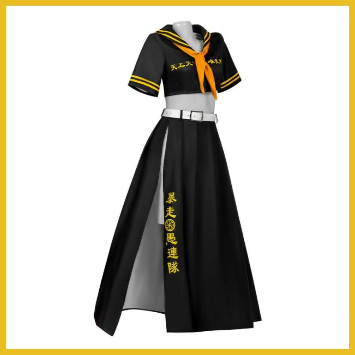 Anime Tokyo Revengers Manjiro Sano MIKEY Cosplay Costume Wig Black JK Uniform Skirt Sailor Woman Sexy Carnival Halloween Suit view 4