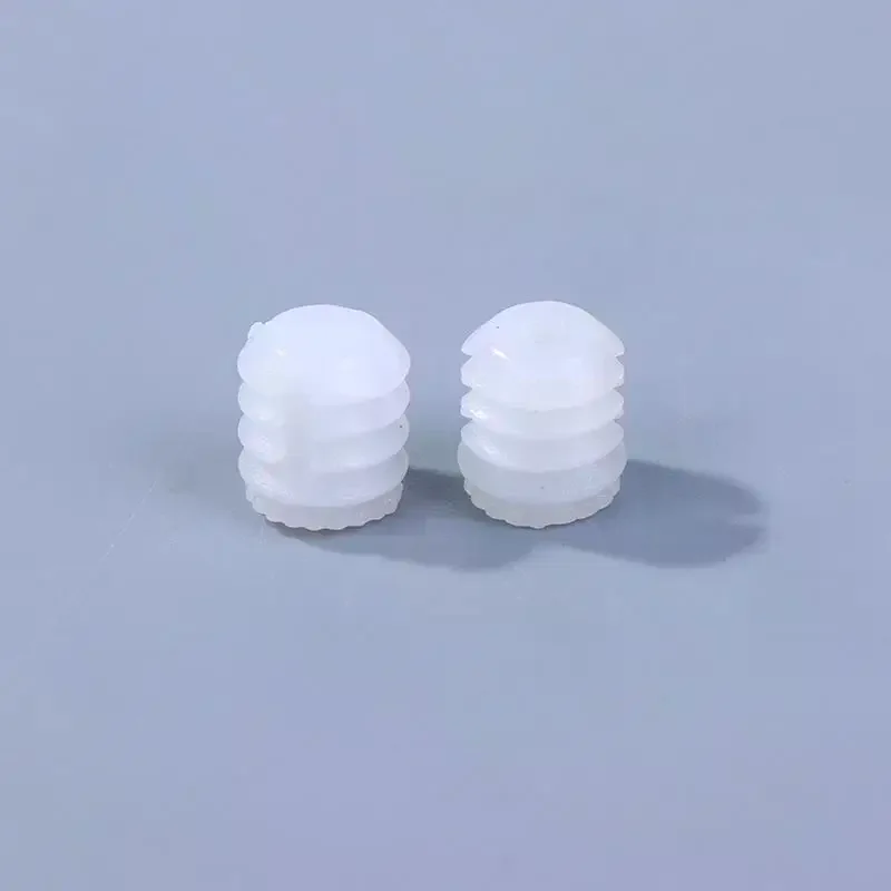 White Plastic Dowels Durable Nut Kit Screw Dowel Inserts Bathroom Kitchen Plastic Pre-embedded Rubber Pellets 100Pcs
