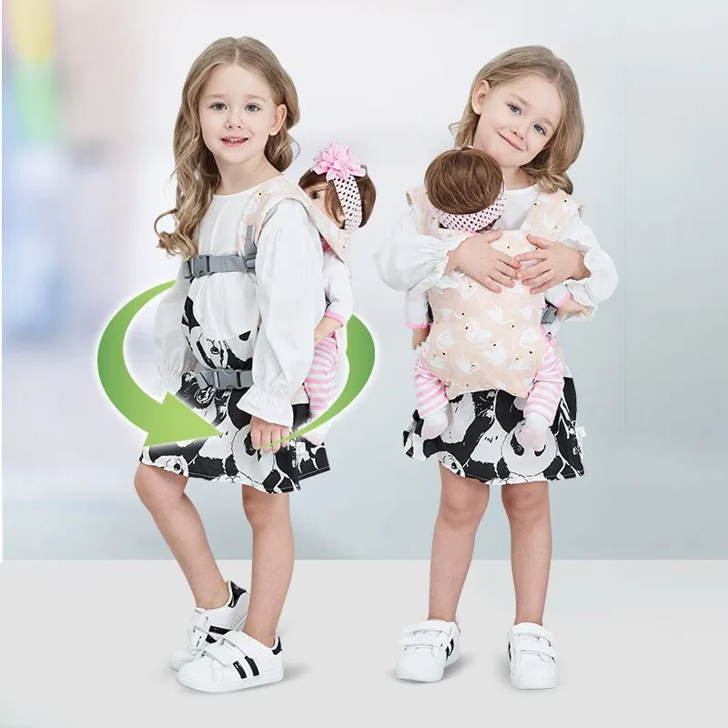 Children Doll Carrier Pet Carrier Adjustable Baby Carrier for Infant and Toddlers Multifunctional DollCarrier with Double Loops
