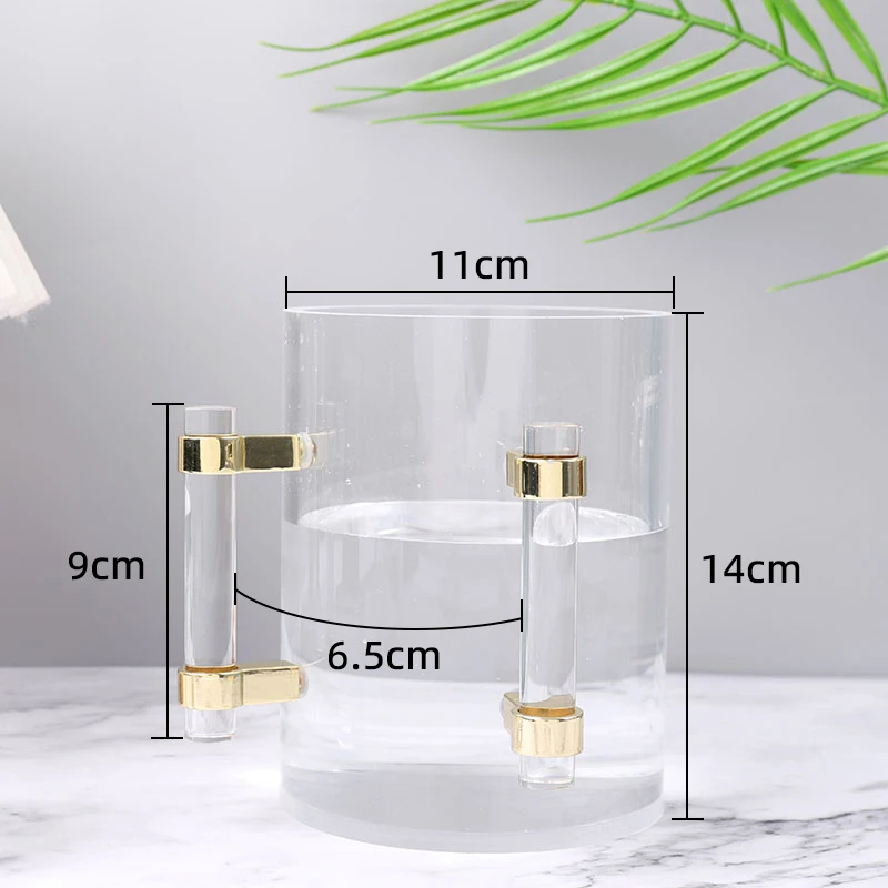 Luxury Clear Acrylic Round Lucite Jewish Washing Cup Judaica Hand Wash Cup with Two Acrylic Handles for Jewish Wholesale